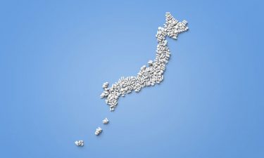 Map of Japan made of pills