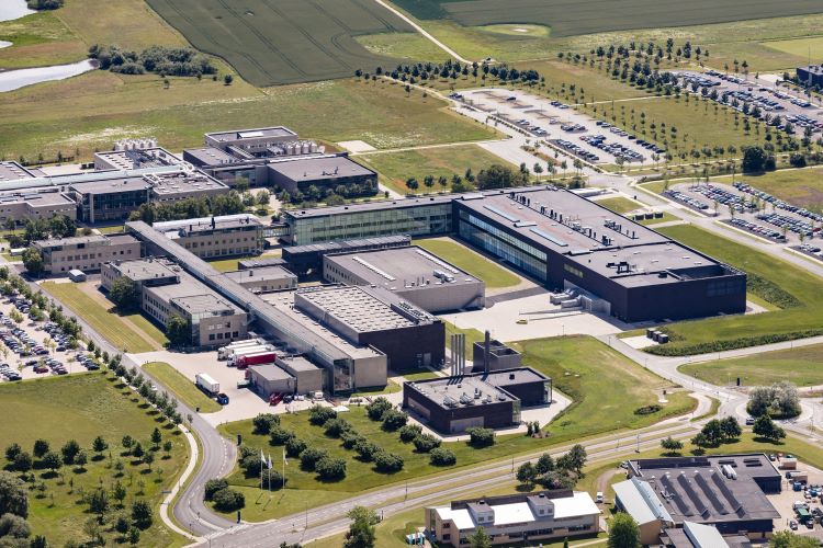 Aerial photo of the Novo Nordisk plant in Hillerød, Denmark.