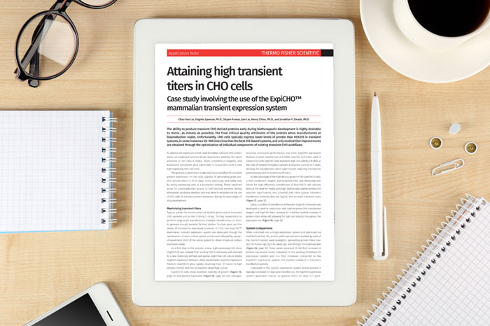 Application note: Attaining high transient titers in CHO cells