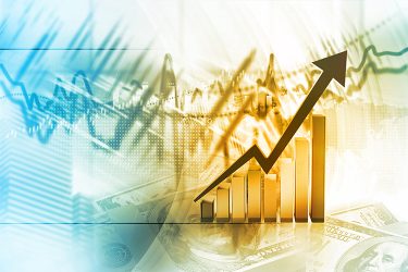 financial graph trending up - idea of financial growth/gain