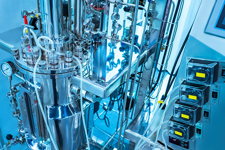 stainless steel bioreactor - idea of bioprocessing, manufacturing/biomanufacturing