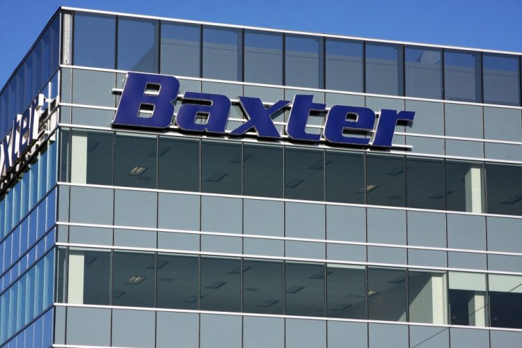 Baxter logo on office building