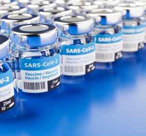 vials labelled 'SARS-CoV-2 Vaccine' - idea of COVID-19 vaccine supply