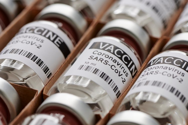 Vials labelled 'SARS-CoV-2 Coronavirus Vaccine'