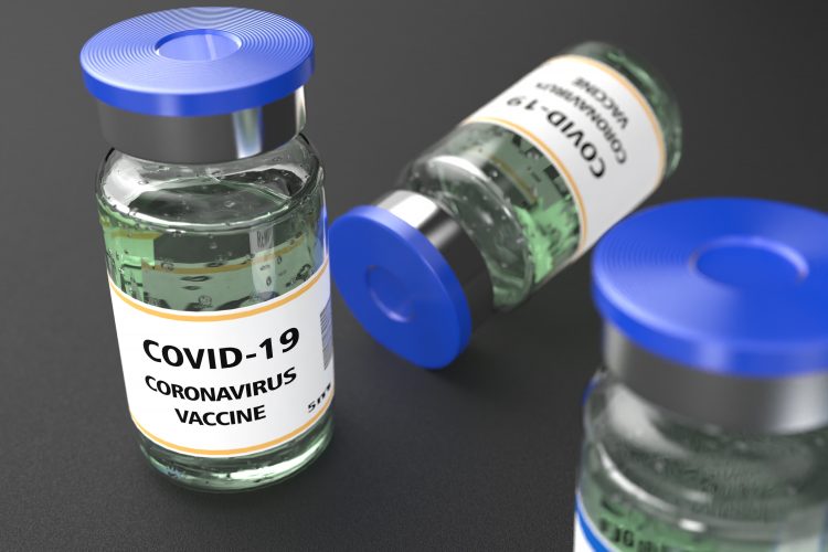 Vials labelled 'COVID-19 CORONAVIRUS VACCINE'