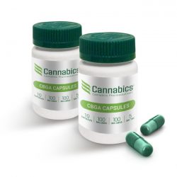 containers of cannabics branded CBGA capsules