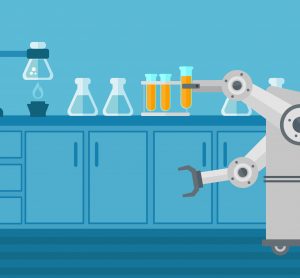 robot performing expariments in a lab