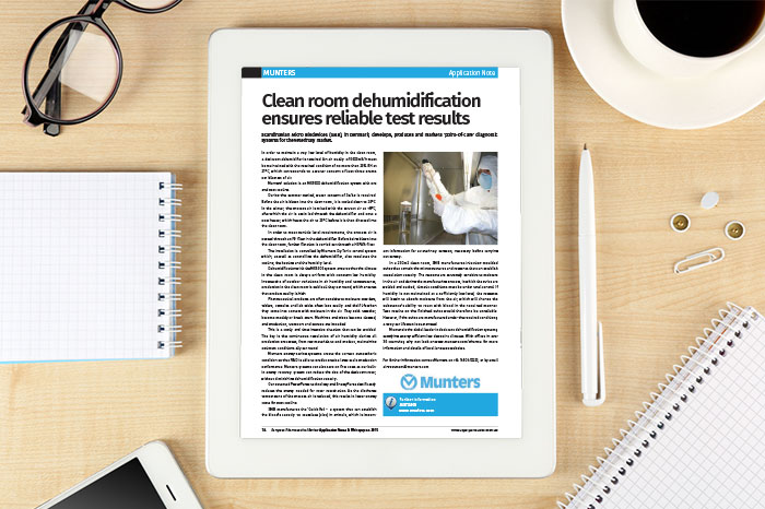 Application note: Clean room dehumidifcation ensures reliable test results