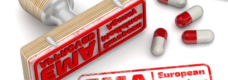 Stamp showing EMA approved text