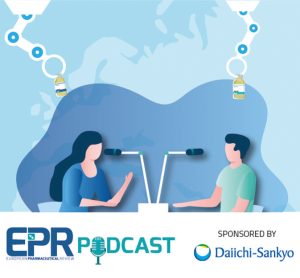 European Pharmaceutical Review podcast logo with Daiichi Sankyo logo in sponsored by section