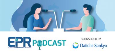 European Pharmaceutical Review podcast logo with Daiichi Sankyo logo in sponsored by section