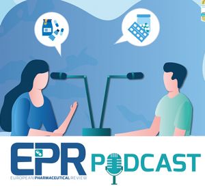 EPR podcast title graphic with two people having a conversation with speech bubbles containing images of drugs