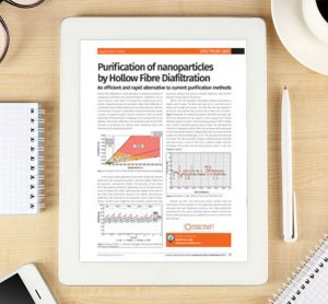 purification of nanoparticles by hollow fibre diafiltration