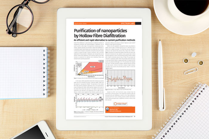 purification of nanoparticles by hollow fibre diafiltration