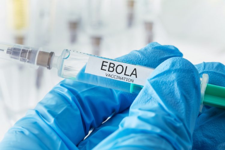 Syringe labelled 'EBOLA VACCINATION'