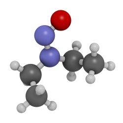 molecular model of a nitrosamine - N-Nitroso-diethylamine or NDEA 