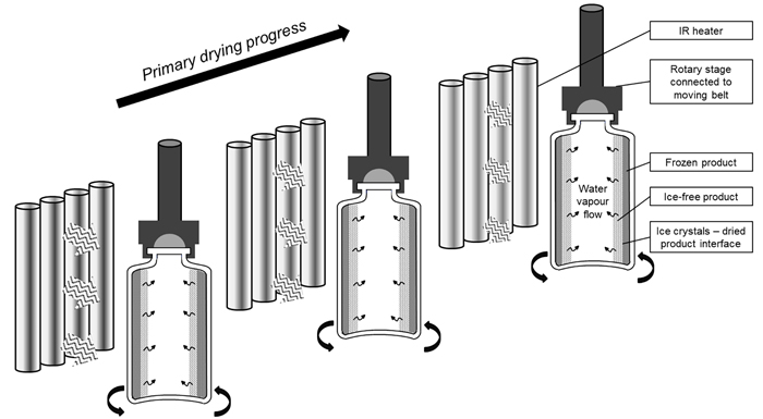 A continuous and controlled pharmaceutical freeze-drying technology for unit doses