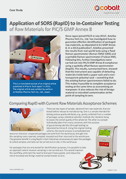 Case study: Application of SORS (RapID) to In-Container Testing of Raw Materials