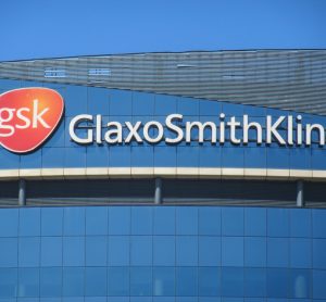 The GlaxoSmithKline headquarters building in Brentford, west London, June 2018 [Credit: Willy Barton / Shutterstock.com].