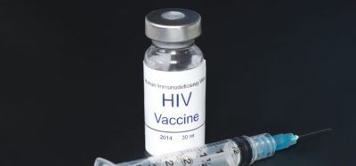 Hypothetical AIDS/HIV vaccine with syringe on black background