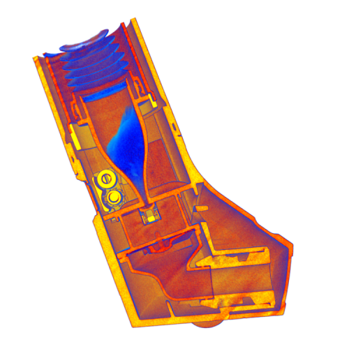 CT scan showing the internal structure of a powder asthma inhaler [Credit: Scan of the Month].