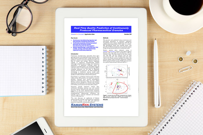 Kaiser Optical Systems - Application note: Real-time quality prediction of continuously produced pharmaceutical granules