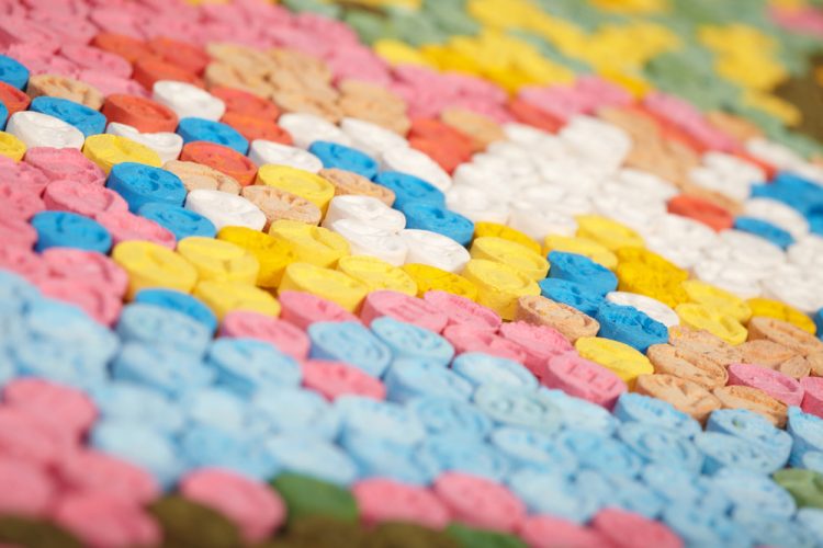 Hundreds of brightly coloured MDMA (Ecstasy) pills