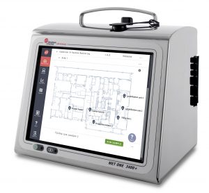 MET ONE 3400+ instrument showing map of locations for air particle monitoring. The new MET ONE 3400+ portable air particle counter is now available to help GMP cleanroom users simplify their routine environmental monitoring and improve data integrity.