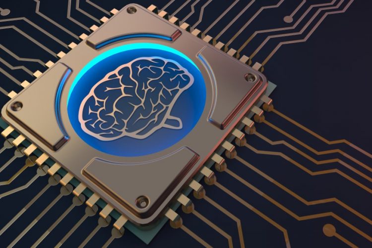 machine learning - Brain symbol on circuit board