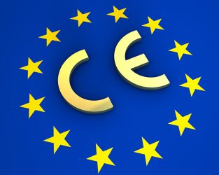 CE mark surrounded by the EU flag - idea of PMCF