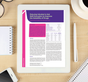 Poster: Polyvinyl alcohol in hot melt extrusion to improve the solubility of drugs