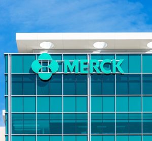 Merck logo atop Merck Research Laboratories campus in Silicon Valley [Credit: Michael Vi / Shutterstock.com].