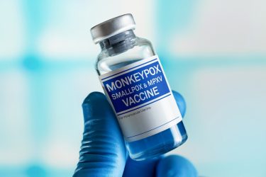 Vial labelled Monkeypox and Smallpox vaccine