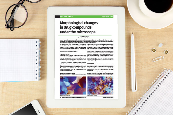 Application note: Morphological changes in drug compounds under the microscope