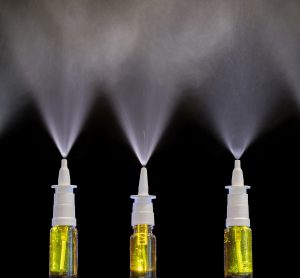 five nasal sprays releasing liquid - idea of intranasal COVID-19 vaccine delivery