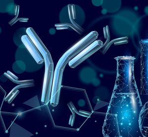 antibodies and scientific flasks - idea of antibody characterisation/analysis or research