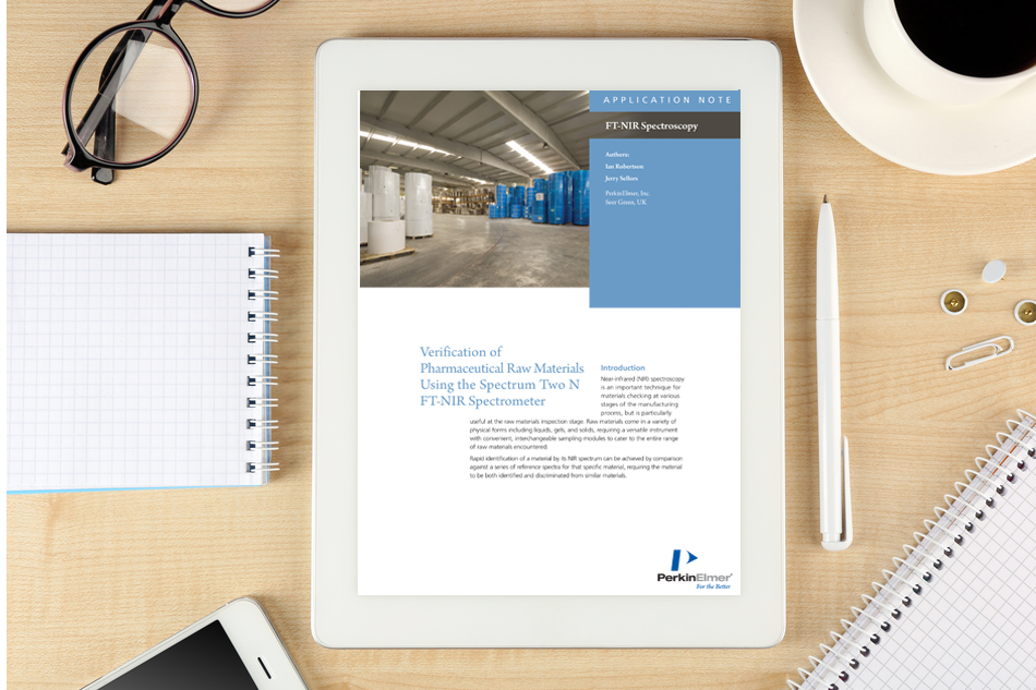 Application note: Verification of pharmaceutical raw materials using the Spectrum Two N FT-NIR Spectrometer