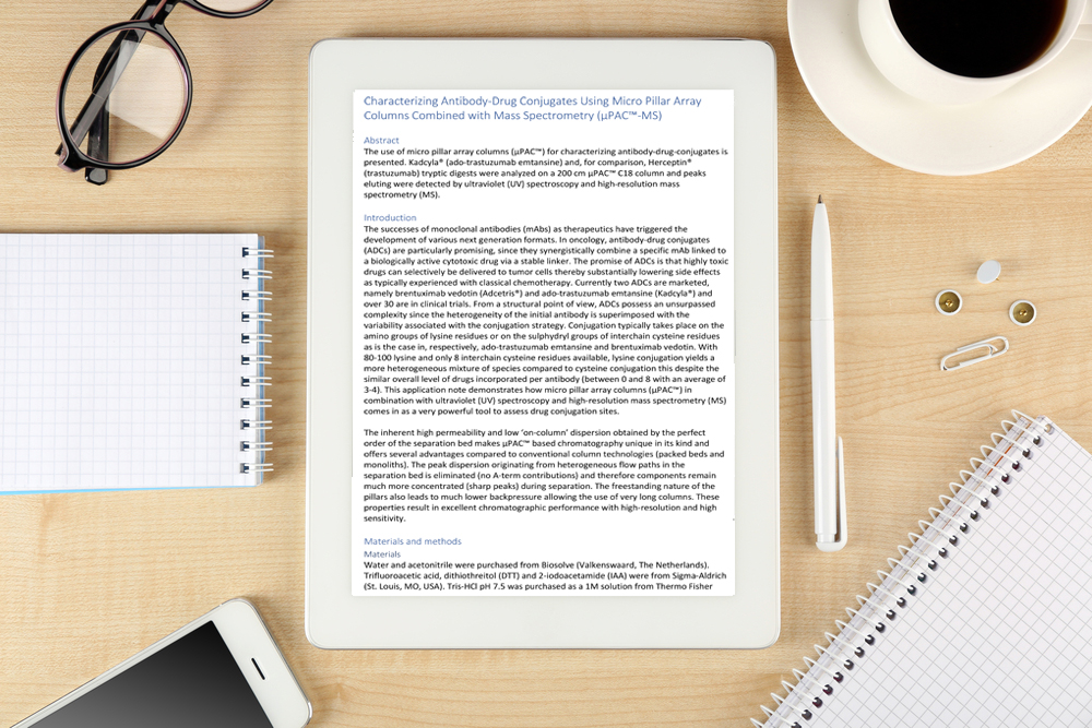 Characterising antibody-drug conjugates using micro pillar array columns combined with mass spectrometry (μPAC™-MS)