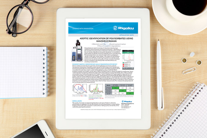 Application note: Aseptic identification of polysorbates using handheld Raman