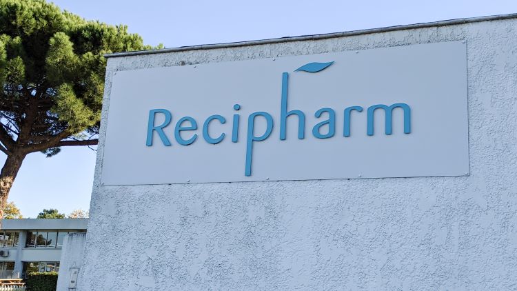 Recipharm logo on building in Bordeaux, France[Credit: sylv1rob1/Shutterstock.com].