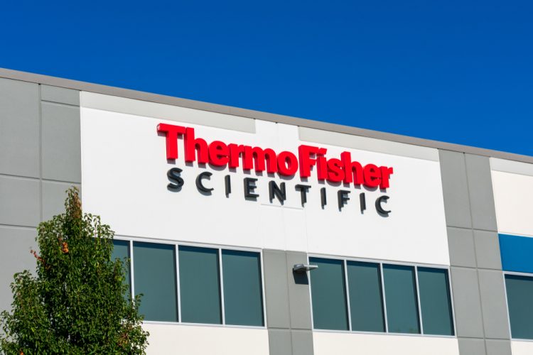 Thermo Fisher Scientific company office with large company logo in Silicon Valley, US [Credit: Michael Vi/Shutterstock.com].
