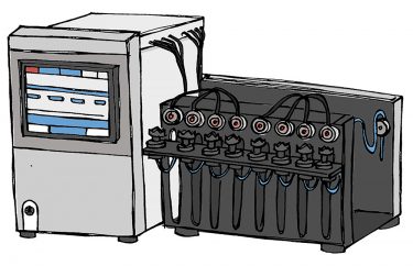Figure 2: A typical 8-port aerosol testing machine (www.glennaelisabeth.com).