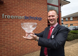Tim Freeman, Managing Director of Freeman Technologies with the 2012 Queen’s Award for Enterprise in the category International Trade.