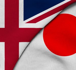 UK and Japan flags - trade deal