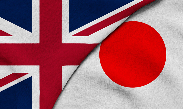 UK and Japan flags - trade deal
