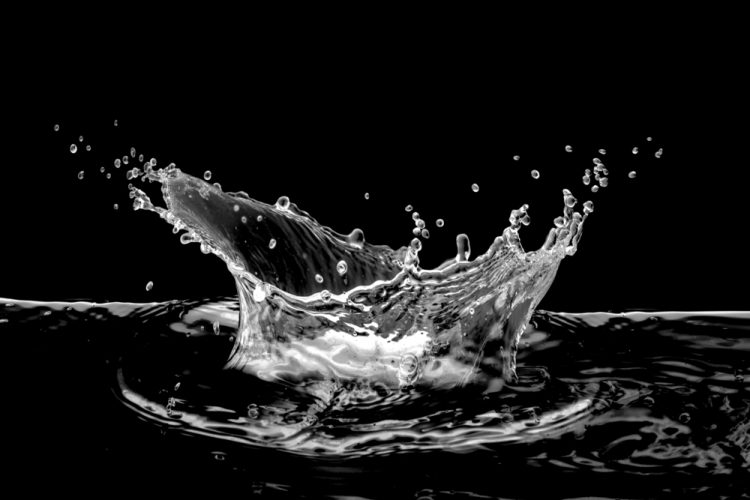 water splash on a black background