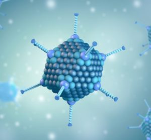 3d illustration of adenovirus - a common viral vector
