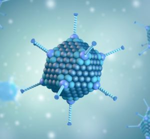 3d illustration of adenovirus - a common viral vector