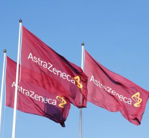 AstraZeneca logo on flags
