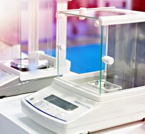 Digital analytical balances in lab